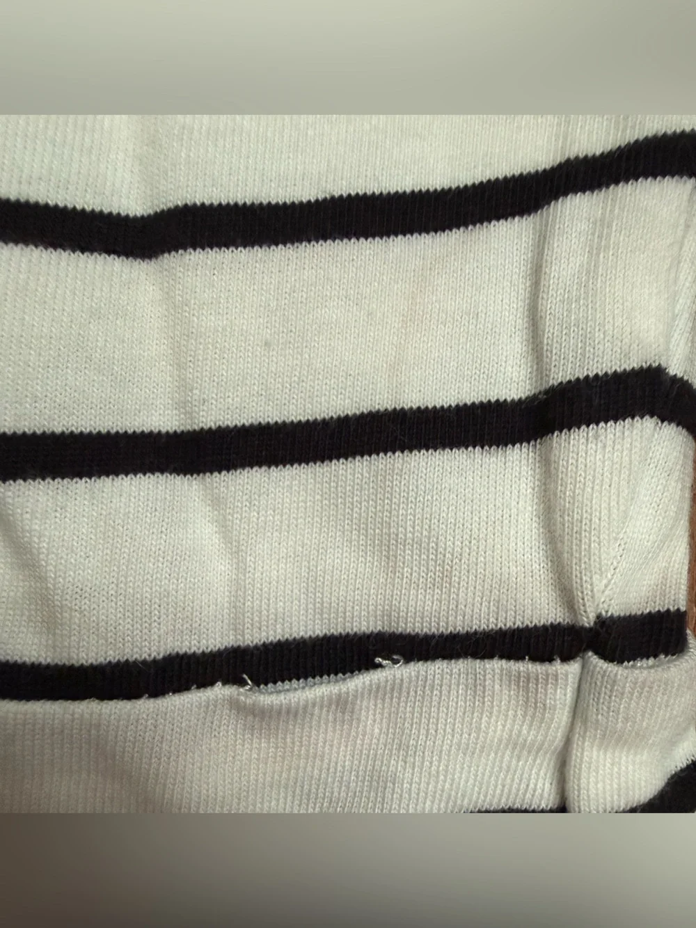 J. Crew Striped T-Shirt Dress XS White Black Cotton Mini Back Zip Flawed